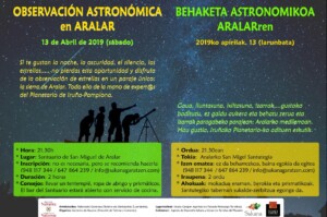 observación astronomica en aralar